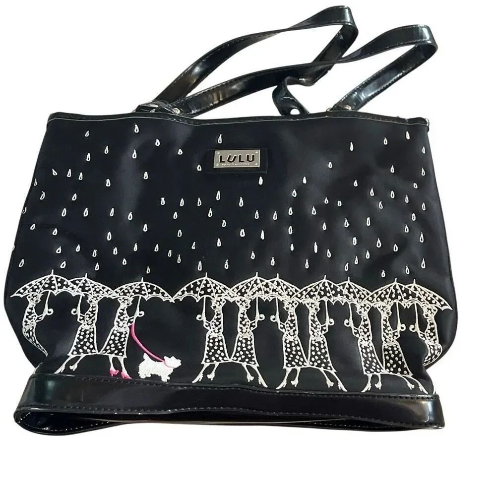 Lulu by Guinness, black vinyl bag. Adorable.